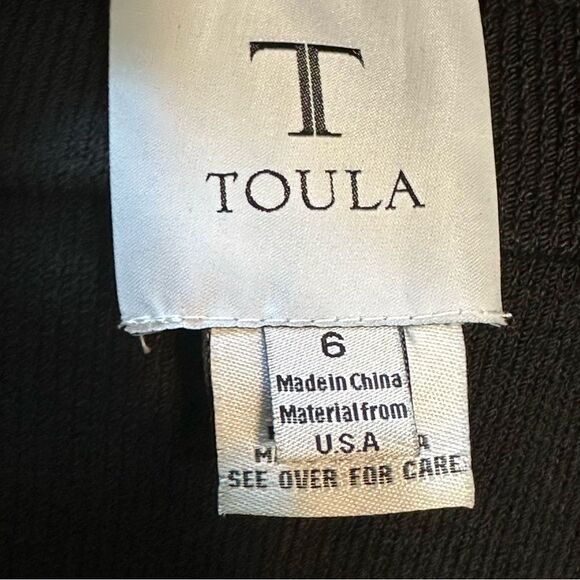 Toula Black Wool Blend Knit Straight Ruffled Skirt Sz6 - Picture 2 of 10